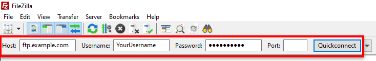 filezilla quickconnect