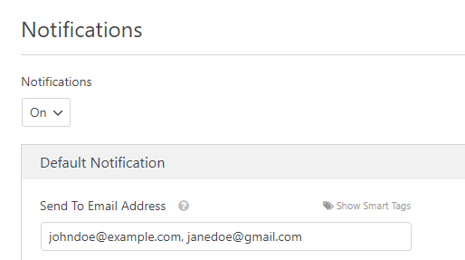 multiple send to email addressesin wpforms