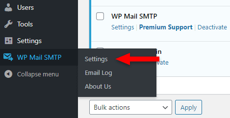 wp mail smtp wordpress plugin settings