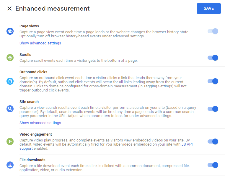 google analytics enhanced measurement