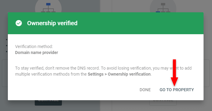 ownership verified google search console