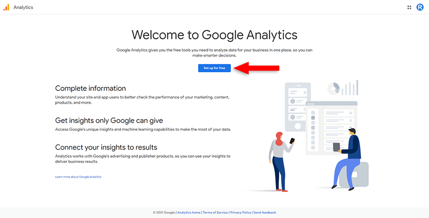 google analytics homepage