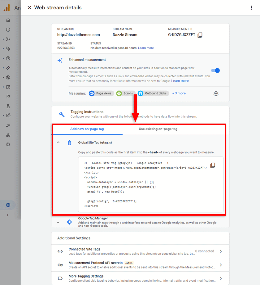 google analytics tracking code