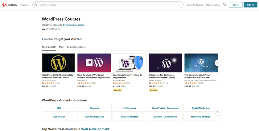 udemy wordpress development courses