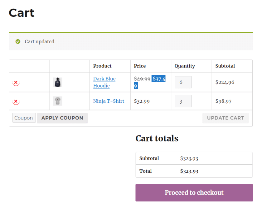 Coupon Code Usage Rule in the Shopping Cart