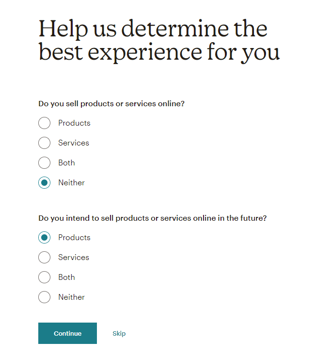 mailchimp products and services question