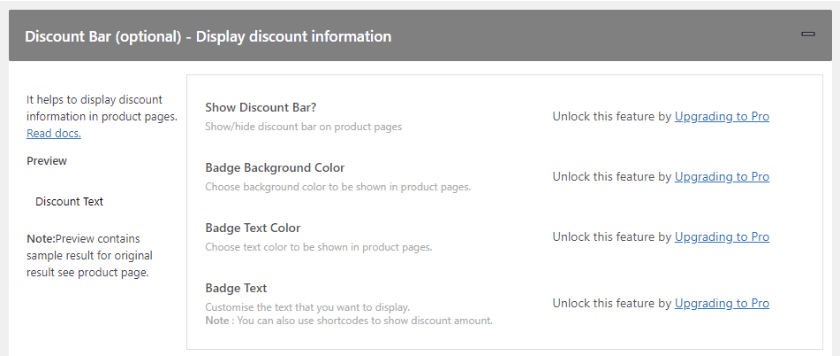 woocommerce discount bar