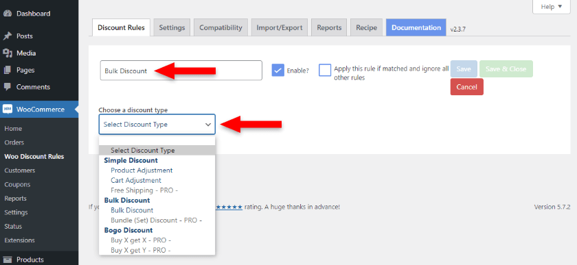 add nre discount rule name and discount type