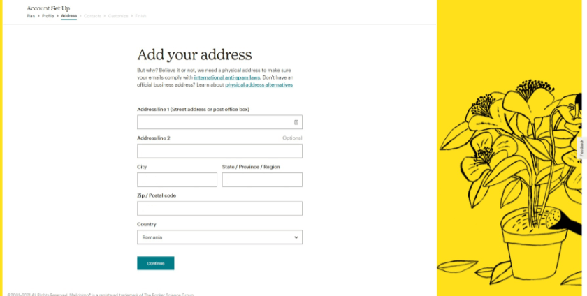 mailchimp address