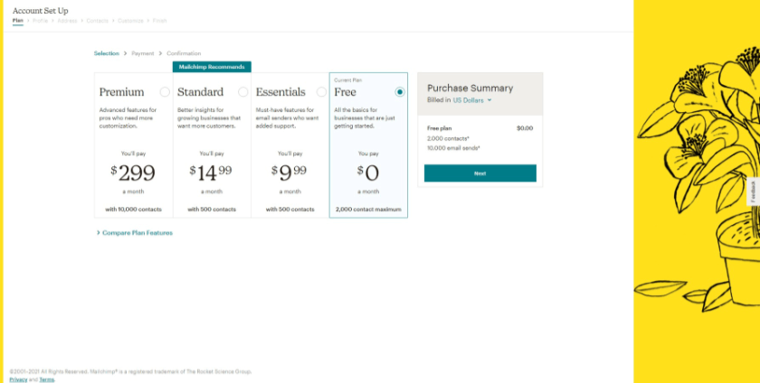 mailchimp plans