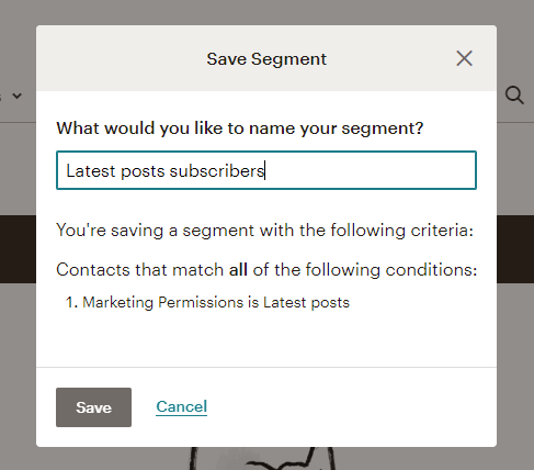 name segment in mailchimp