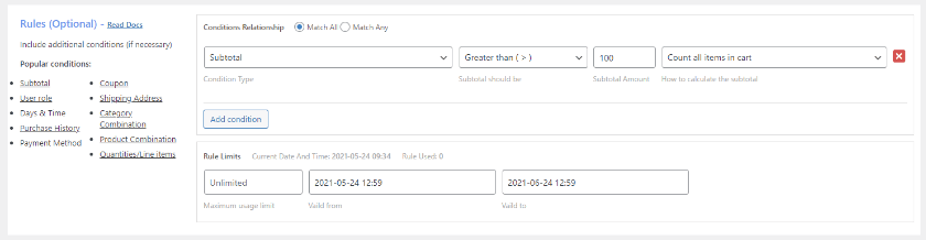 discount rules and conditions wocommerce
